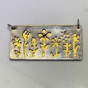 Sterling silver pendant flowers Marcel Proust quote‎ by Kathy Bransfield